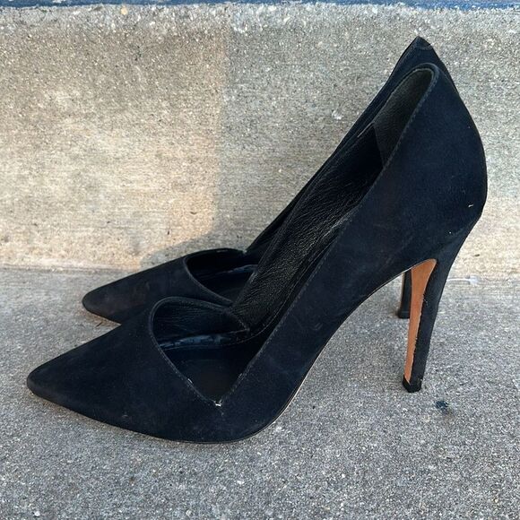 Alice + Olivia Women's Black Suede Heels size 39.5 (9.5) - Picture 3 of 5